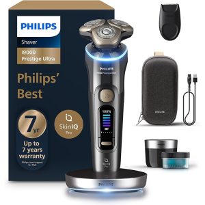 Philips XP9402/31 i9000 Prestige Ultra shaver in Dark Slate with premium charging stand
